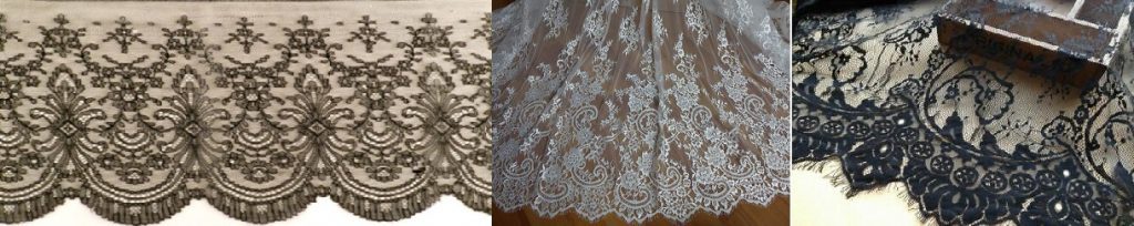 Tela de encaje franc s de marfil Chantilly elegante tela Floral para boda Mantilla nupcial 3